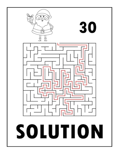 Libro de actividades de Navidad, libro activo de solución de laberinto. Laberinto para colorear. Laberinto para niños, laberinto para niños