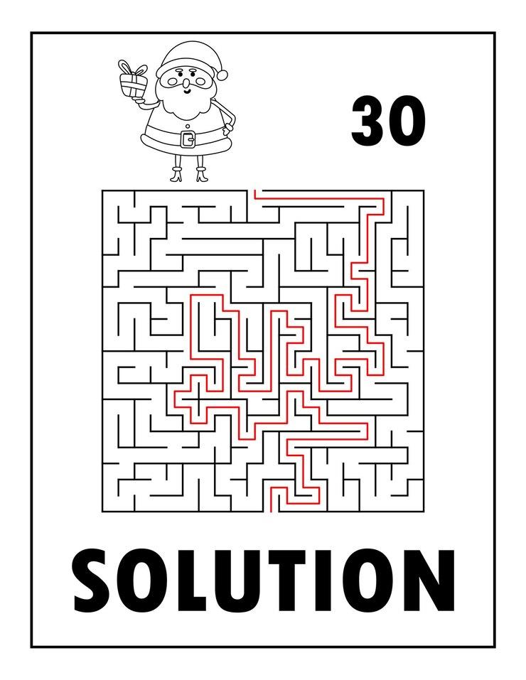 Vector libro de actividades de navidad, libro activo de solución de laberinto. laberinto para colorear. laberinto para niños, laberinto para niños