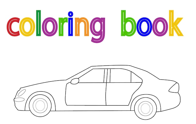 Libro aislado para colorear coche