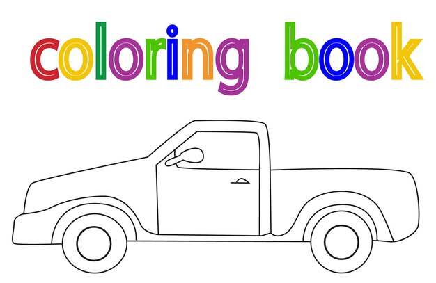 Libro aislado para colorear coche