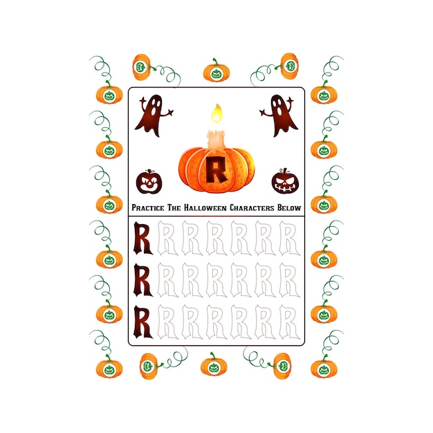 Vector libro del alfabeto de halloween para niños