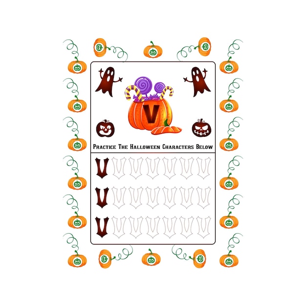 Vector libro del alfabeto de halloween para niños