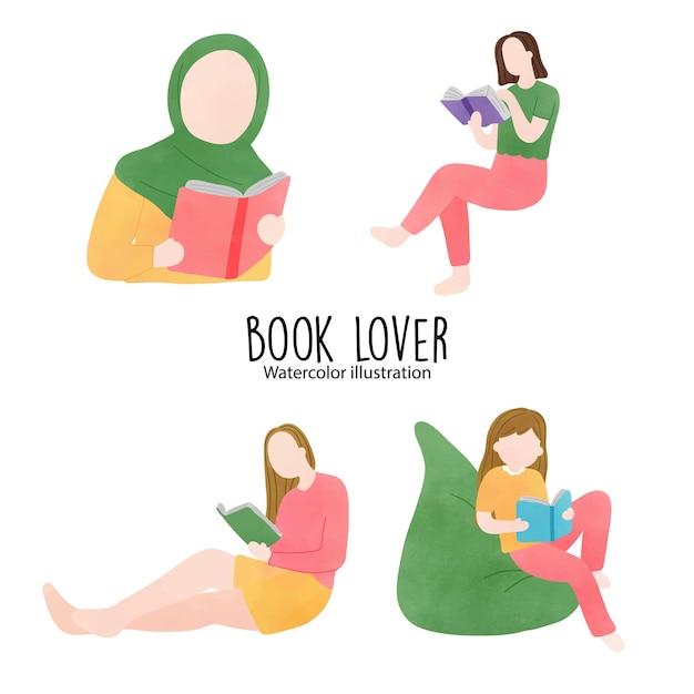 Libro amante biblioteca ilustración vectorial