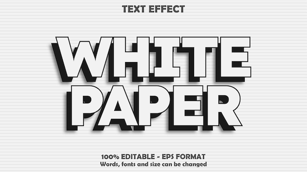 Libro Blanco 3d Efecto de texto vectorial