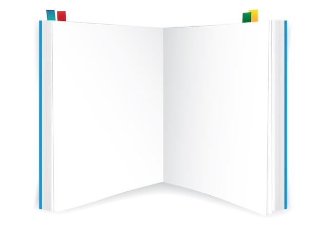 Vector libro en blanco sobre fondo blanco