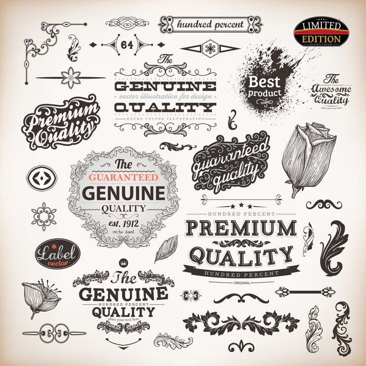 Vector libro de la caligrafía viñeta adornado elegante