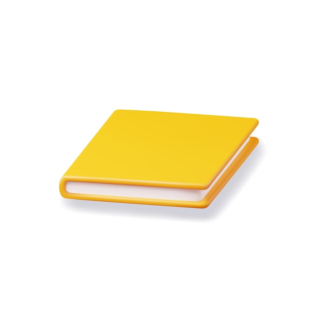 Libro cerrado 3D aislado sobre fondo blanco.