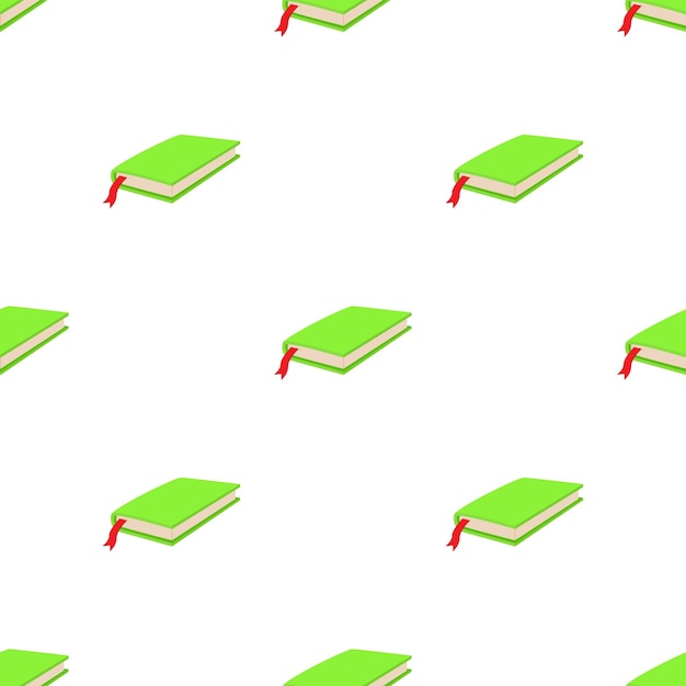 Libro cerrado verde con patrón de marcador de libros textura de fondo sin costuras repetición papel tapiz vector geométrico