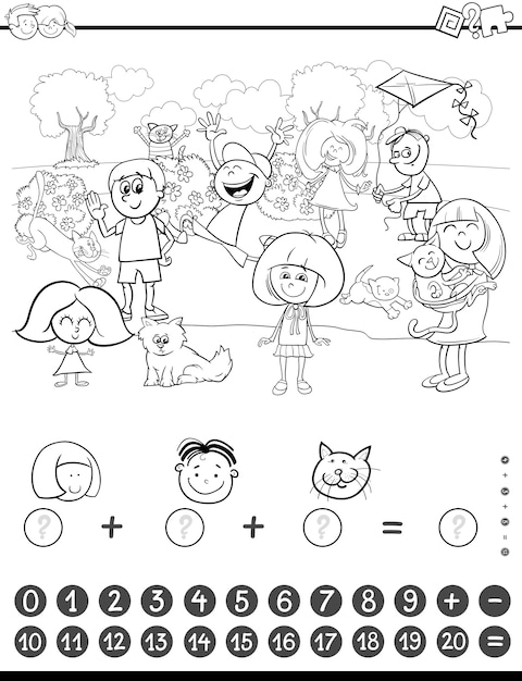 libro de colorear de actividad matemática