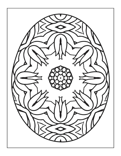 Libro de colorear para adultos de flor de mandala de huevo de Ester day