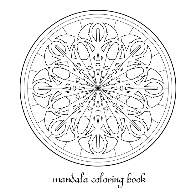 Libro para colorear para adultos Mandala Ornamento circular vectorial