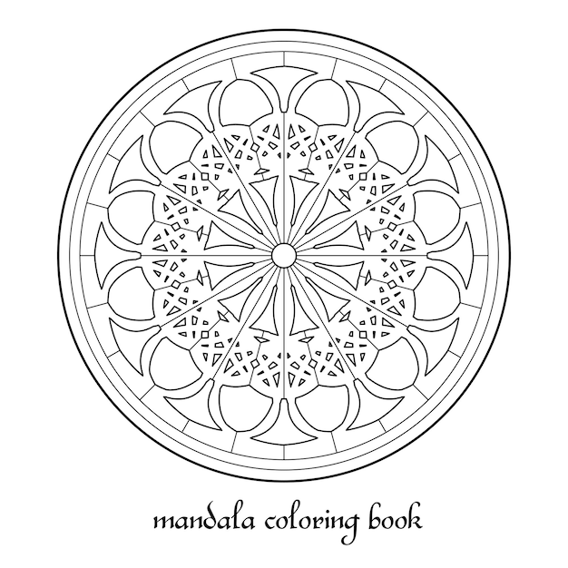 Libro para colorear para adultos mandala ornamento circular vectorial