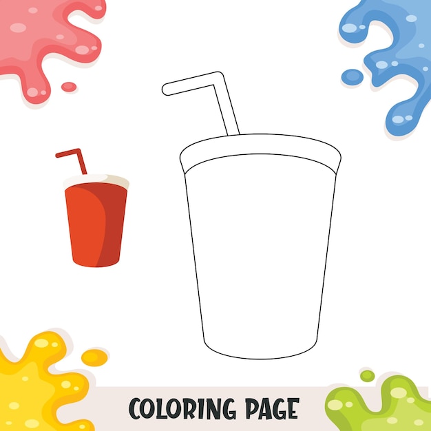 Libro para colorear alimentos para niños vector