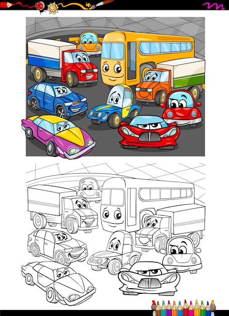 Libro para colorear de coches