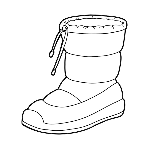 Libro para colorear colección de zapatos de dibujos animados Bota de nieve impermeable