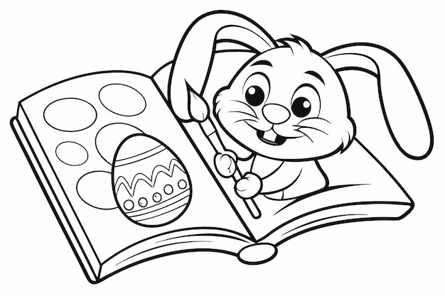 Libro para colorear para el conejo de Pascua