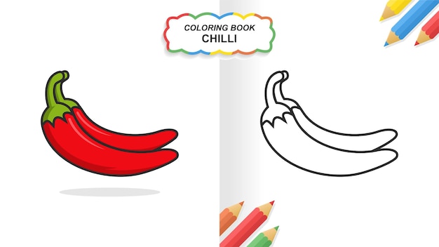 Libro de colorear dibujado a mano de Chile para aprender. Color plano listo para imprimir