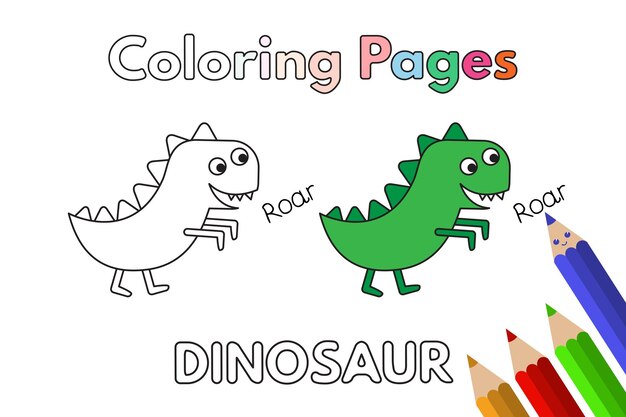 Libro para colorear dibujos animados de dinosaurios