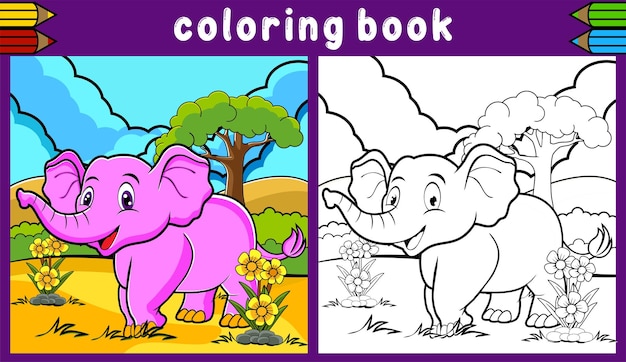 Libro para colorear elefante