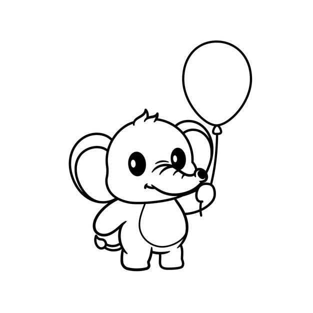 libro de colorear elefantes y globos de cumpleaños