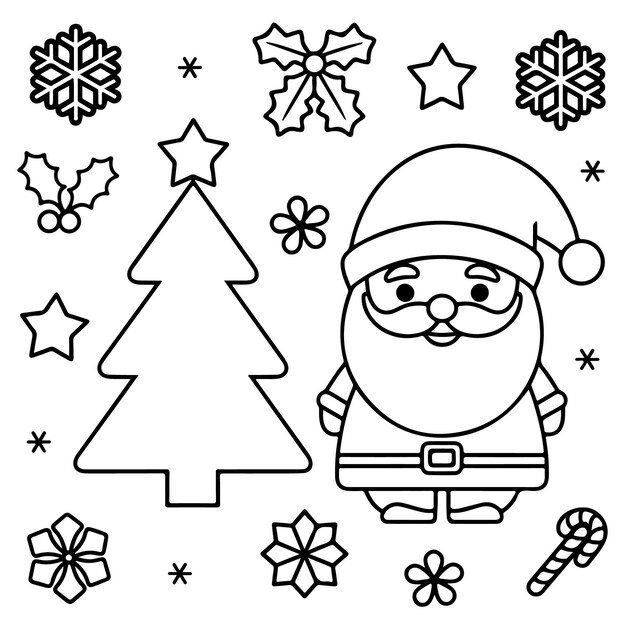 Libro de colorear fácil de Navidad Amplificador lindo Simple Páginas de colorear de impresión grande para niños y adultos