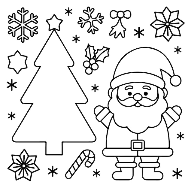 Libro de colorear fácil de Navidad Amplificador lindo Simple Páginas de colorear de impresión grande para niños y adultos