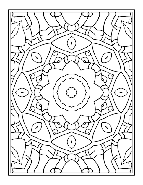 Libro de colorear floral para adultos mandala de flores página para colorear