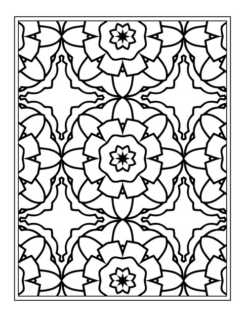 Libro de colorear floral para adultos mandala de flores página para colorear