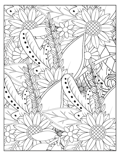 Libro para colorear floral KDP interior