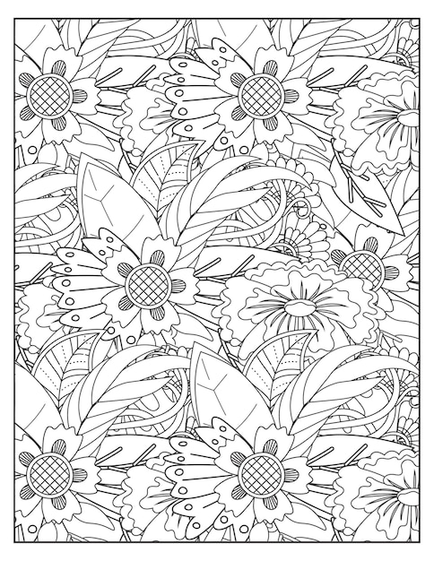 Libro para colorear floral KDP interior