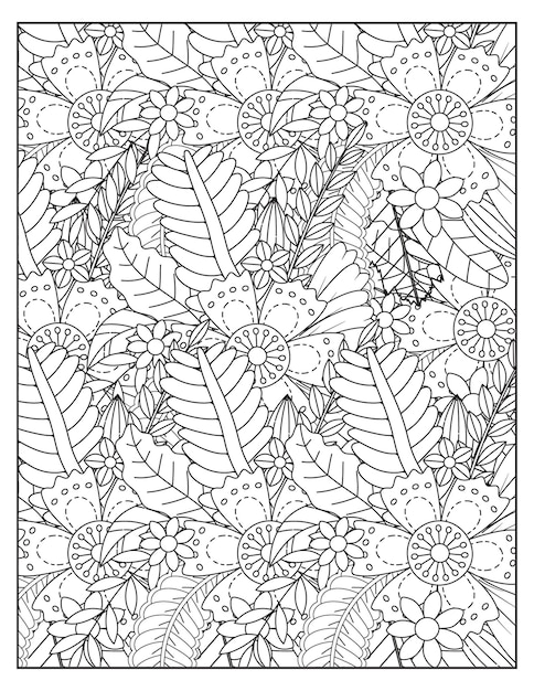 Libro para colorear floral kdp interior