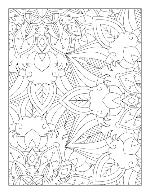 Libro para colorear floral Libro para colorear floral para adultos Página para colorear floral Páginas para colorear Libros