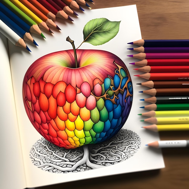 Vector libro para colorear de frutas para niños