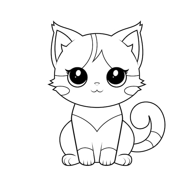 Vector libro de colorear gatos de dibujos animados para niños 06