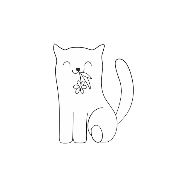 Vector el libro de colorear de gatos lindo poses lindo kawaii