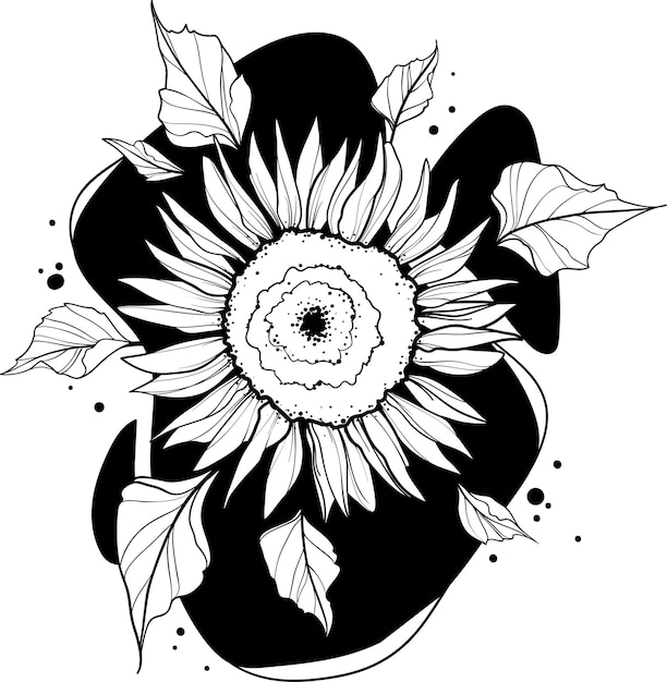 Vector libro para colorear de girasol