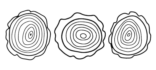 libro de colorear gráficos de dibujo vectorial vio corte de un árbol dibujo en blanco y negro y una pieza
