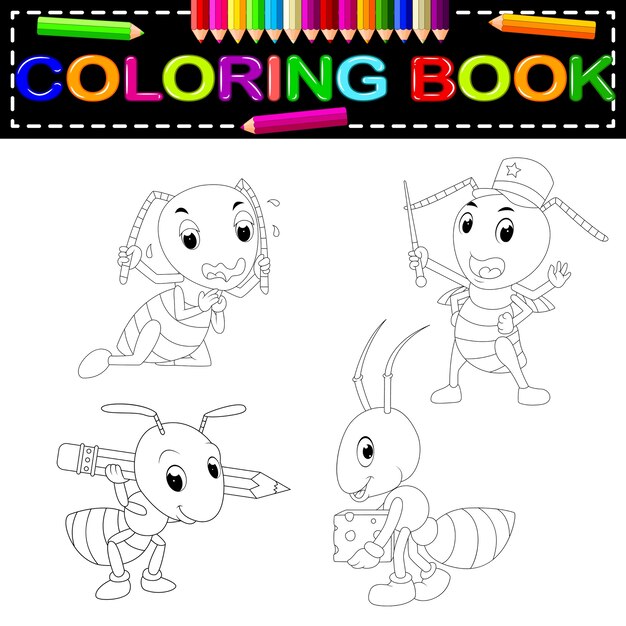 Libro de colorear hormiga