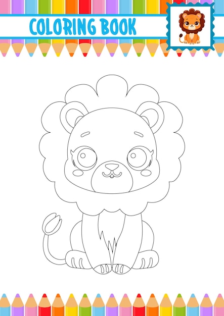 Libro de colorear imprimible colorear para niños silueta negra de dibujos animados aislada sobre fondo blanco