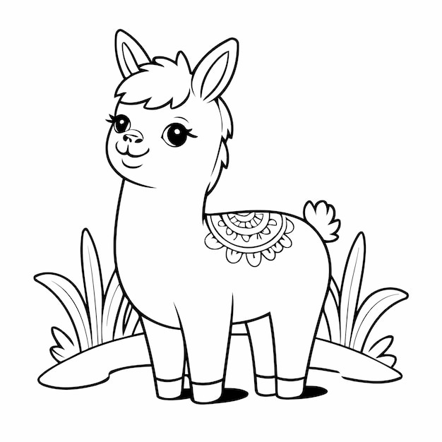 El libro de colorear Joyful Llama para niños pequeños