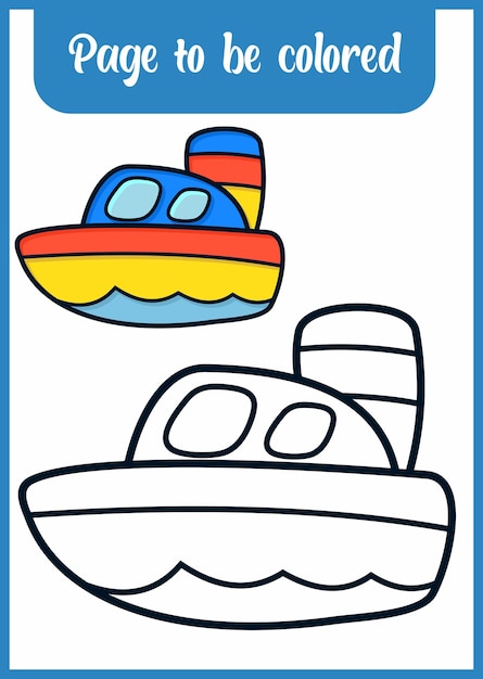 Libro para colorear para lancha rápida para niños