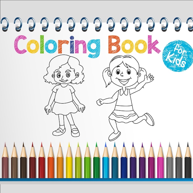 Vector libro para colorear línea arte diseño vectorial