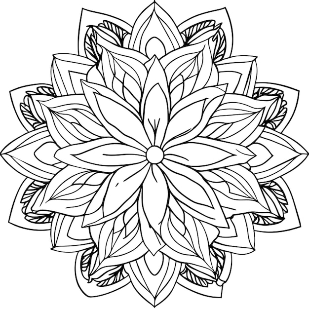 Libro de colorear mandala para adultos ilustración vectorial digital arte de línea