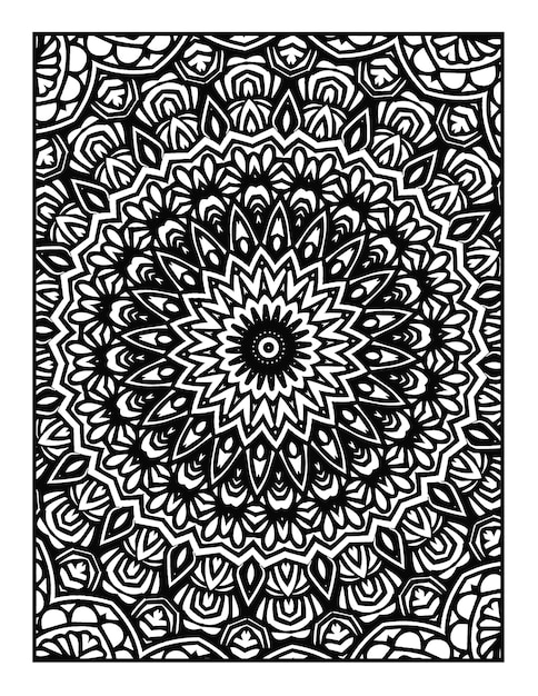 Libro para colorear Mandala para adultos Páginas para colorear mandala Patrón vectorial sin costuras