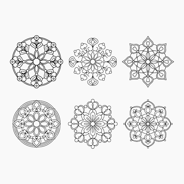 El libro de colorear del Mandala del copo de nieve
