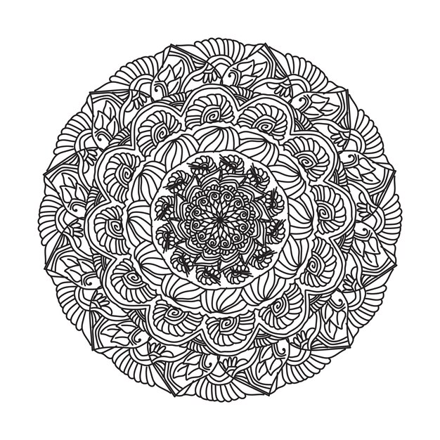 Libro de colorear Mandala Diseño de páginas Diseño sencillo de Mandala