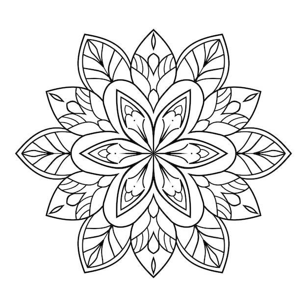 Libro para colorear Mandala para todas las edades relajante diseño de encaje negro vectorial abstracto