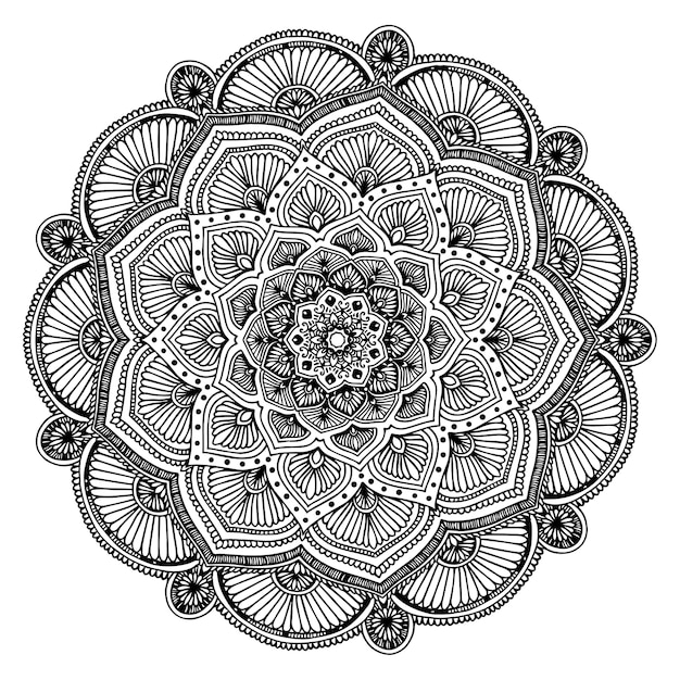 Libro para colorear Mandalas, Terapia Oriental, Logotipos de Yoga Vector.