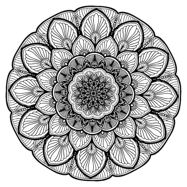 Libro para colorear Mandalas, Terapia Oriental, Logotipos de Yoga Vector.