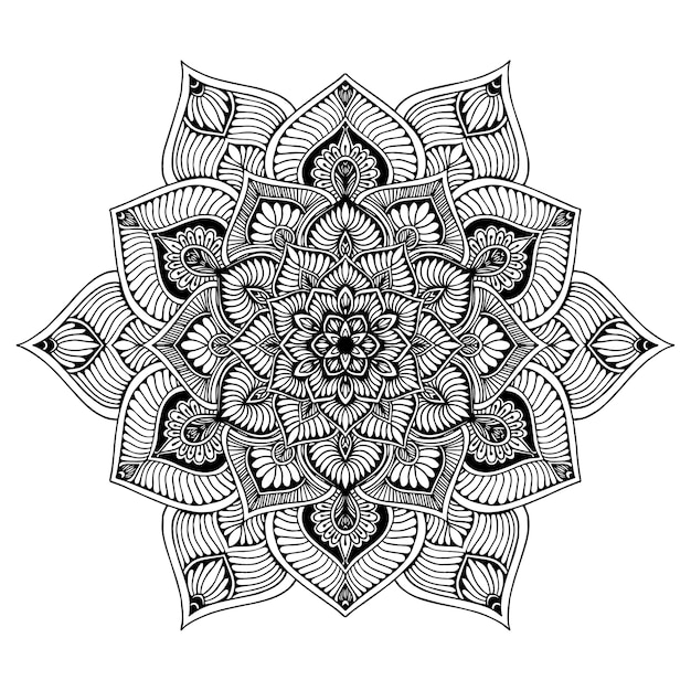 Libro de colorear de las mandalas, terapia oriental, vector de los logotipos de la yoga.